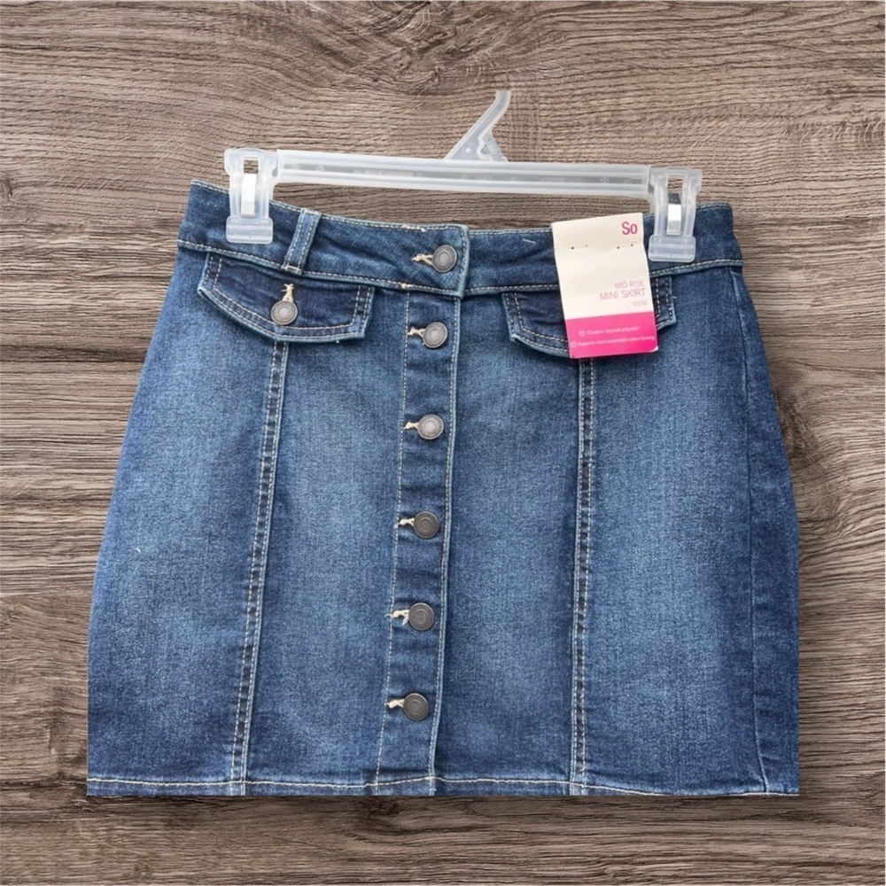 SO Blue Women Denim Mid Rise Mini Skirt Size 5/27